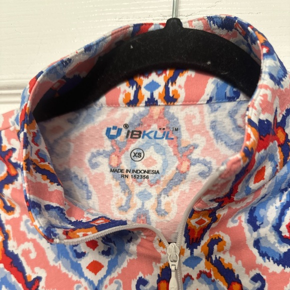 IBKUL Top 1/4 Zip Pickleball Print Shirt Long Sleeve UV Protection SZ xs - Picture 2 of 4